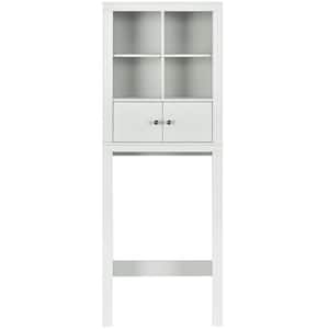 24 in. W x 65 in. H x 8 in. D White Over-the-Toilet Storage