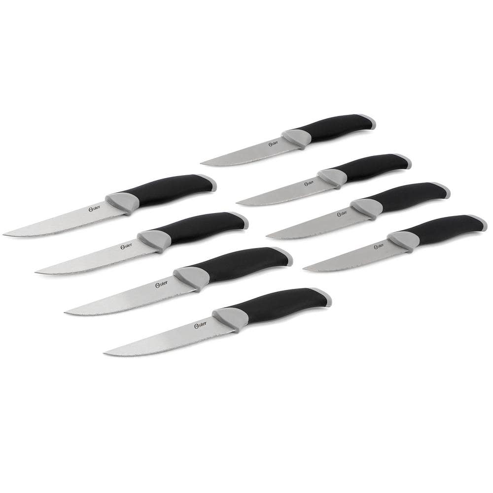 Oster Lindbergh 22 Piece Stainless Steel Cutlery Set with Storage Block in Black