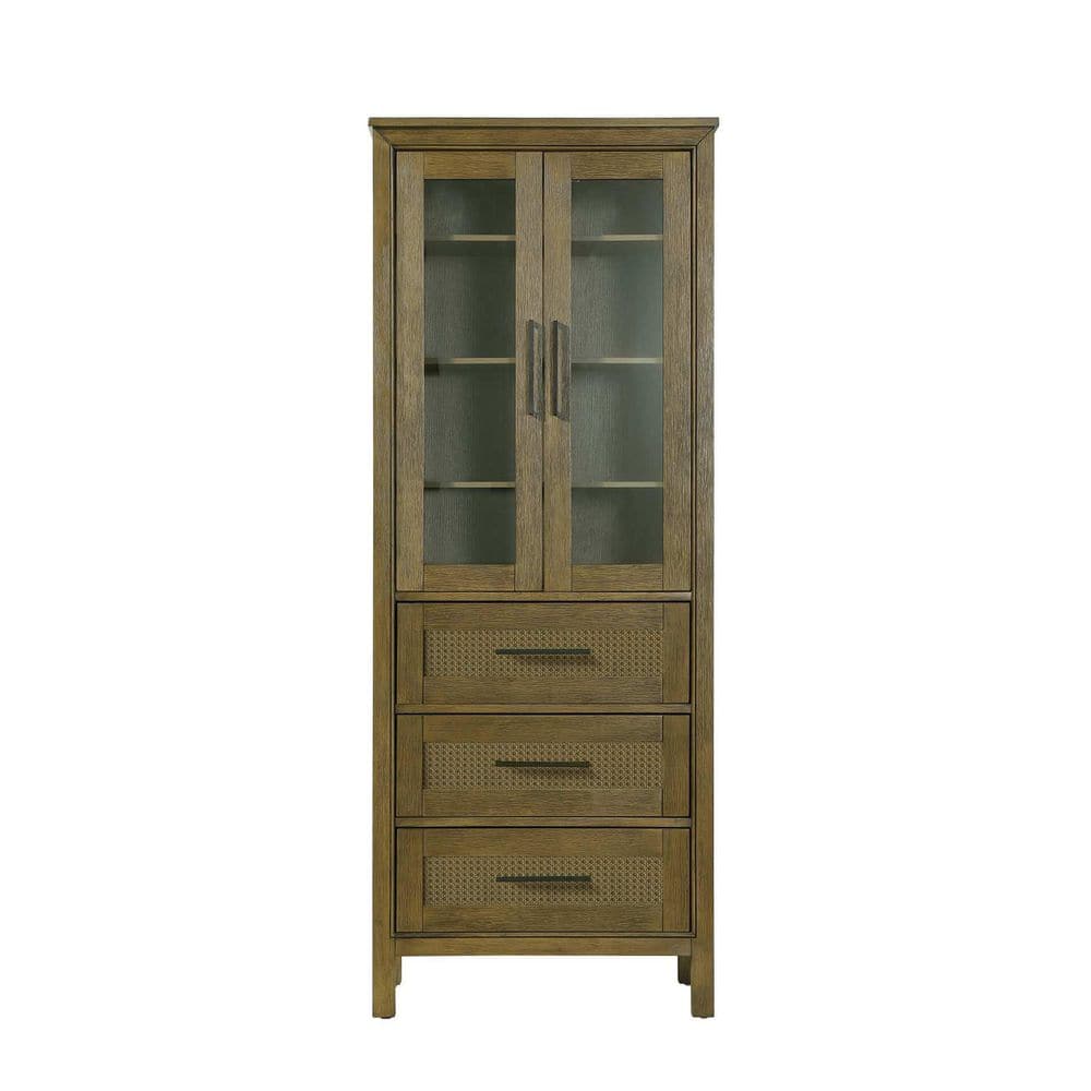 28 in. W x 18 in. D x 72 in. H Brown Freestanding Linen Cabinet price history on PriceWatchPro