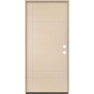 SUMMIT Modern 36 in. x 80 in. Left-Hand/Inswing 10-Grid Solid Panel Unfinished Fiberglass Prehung Front Door