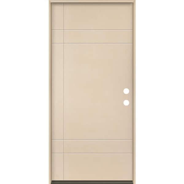 Krosswood Doors SUMMIT Modern 36 in. x 80 in. Left-Hand/Inswing 10-Grid Solid Panel Unfinished Fiberglass Prehung Front Door