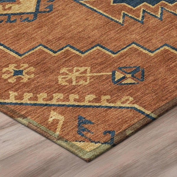 Chantille Machine Washable Indoor/Outdoor Abstract ACN3011 Rust 10 ft. x 14 ft. Area Rug