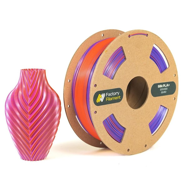 1. 75mm Purple and Red Silk PLA 3D Printer Filament, 1 KG Spool, Dimensional Accuracy +/-0.02 mm