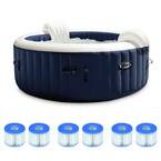 4-Person Portable Inflatable Hot Tub w/Filter Replacement Cartridges (3 Pack)