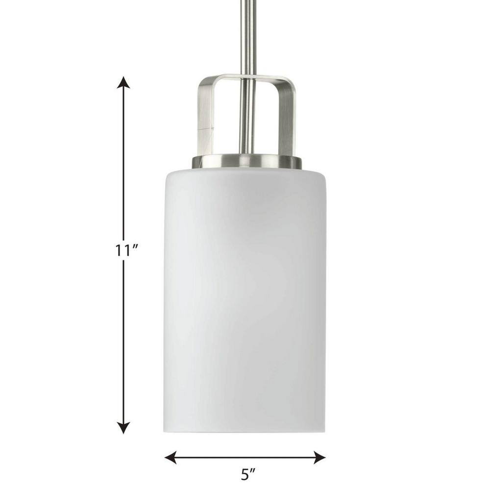 Brushed Nickel and Etched Glass Modern Mini-Pendant Light