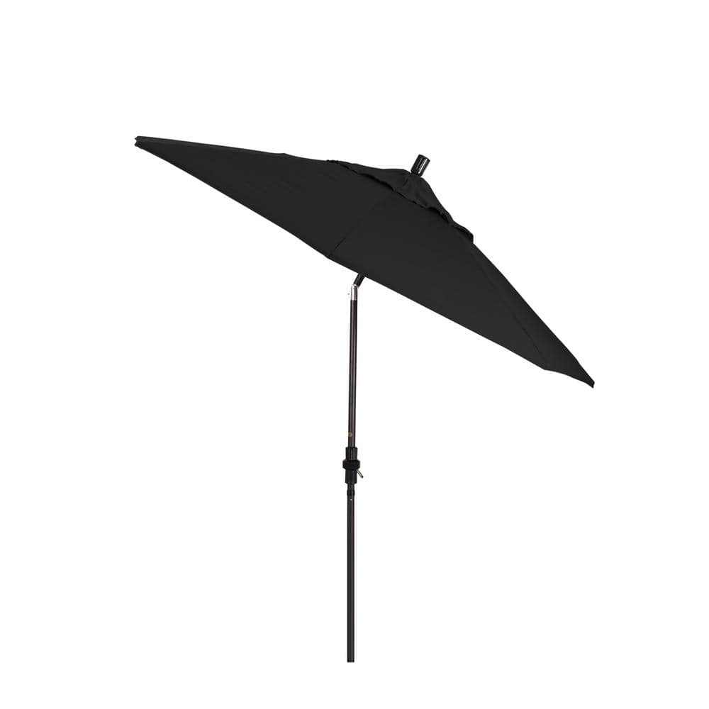 9 ft Black Olefin Octagonal Market Umbrella with Bronze Metal Pole