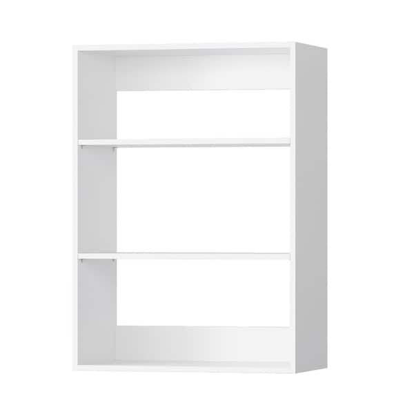 25.5 in. W White Short Tower Unit Wall Mount 2-Shelf Wood Closet System