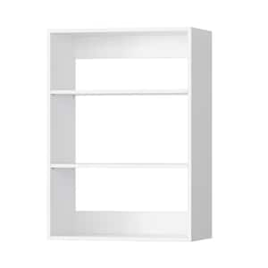 31.5 in. W White Short Tower Unit Wall Mount 2-Shelf Wood Closet System