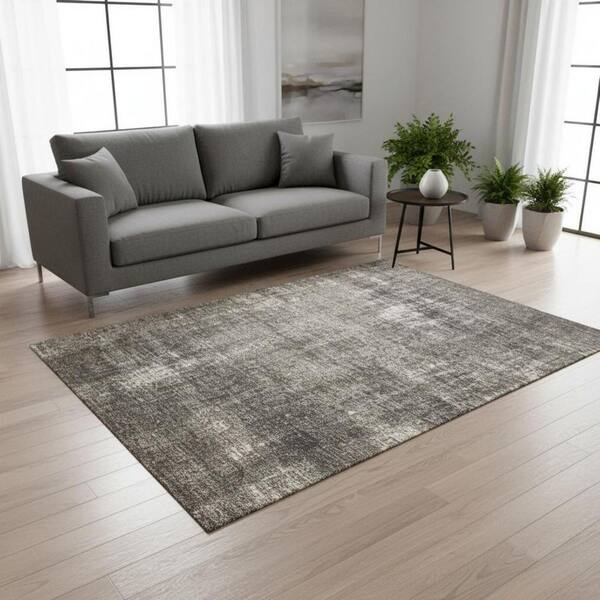 Gray  5 x 8 ft. Woven Abstract Rectangle Indoor Area Rug