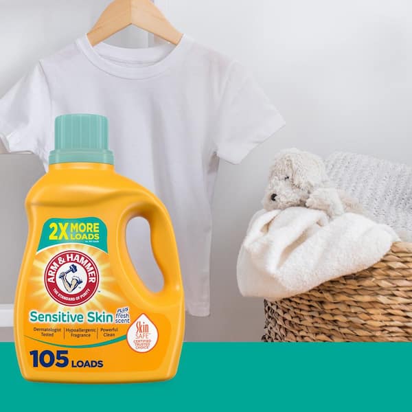 ARM & HAMMER 170 fl. oz. Sensitive Skin Plus Fresh Scent Liquid Laundry  Detergent, 170 Loads 97583 - The Home Depot