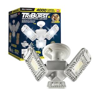 TriBurst 10.5 in. 144 High Intensity LED 4000 Lumens White Flush Mount Ceiling Light with 3 Adjustable Heads