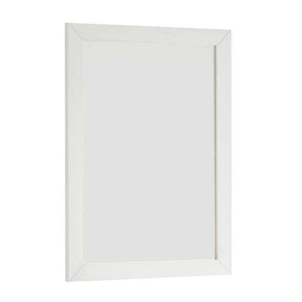 Simpli Home Winston 22 in. W x 30 in. H Framed Rectangular Bathroom Vanity Mirror in White Lacquer