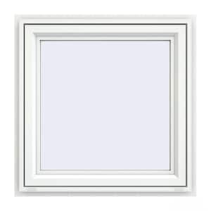 29.5 in. x 29.5 in. V-4500 Series White Vinyl Left-Handed Casement Window with Fiberglass Mesh Screen