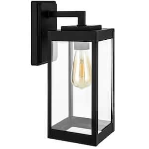 Matte Black Outdoor Hardwired Wall Lantern Sconce with No Bulbs Included