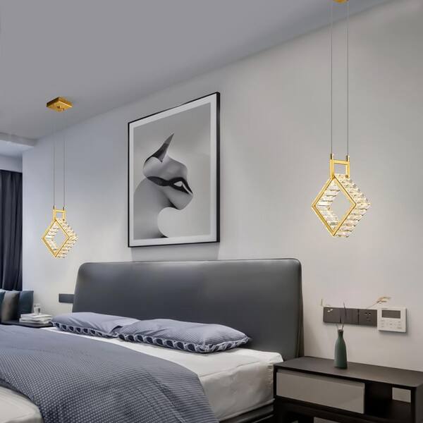 ZHLWIN Home Lighting 12W 1-Light Gold Square Modern Led Crystal