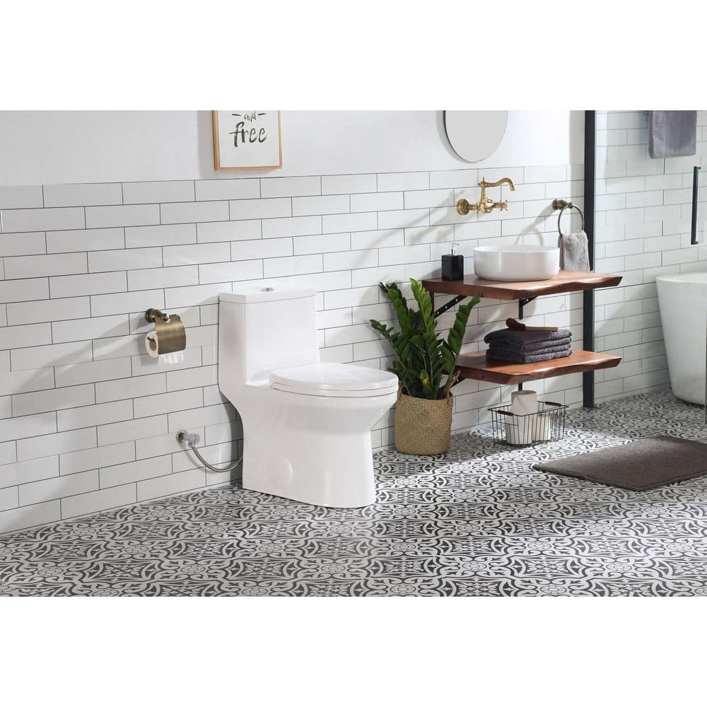 White Ceramic Elongated Dual Flush High Efficiency Toilet