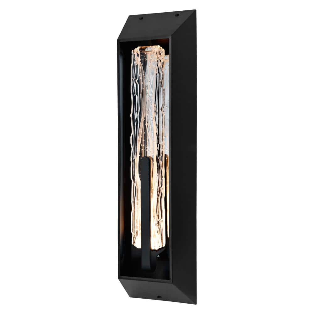 Curva Integrated LED 24in Sand Black Outdoor Wall Light with Handcrafted Glass price history on PriceWatchPro
