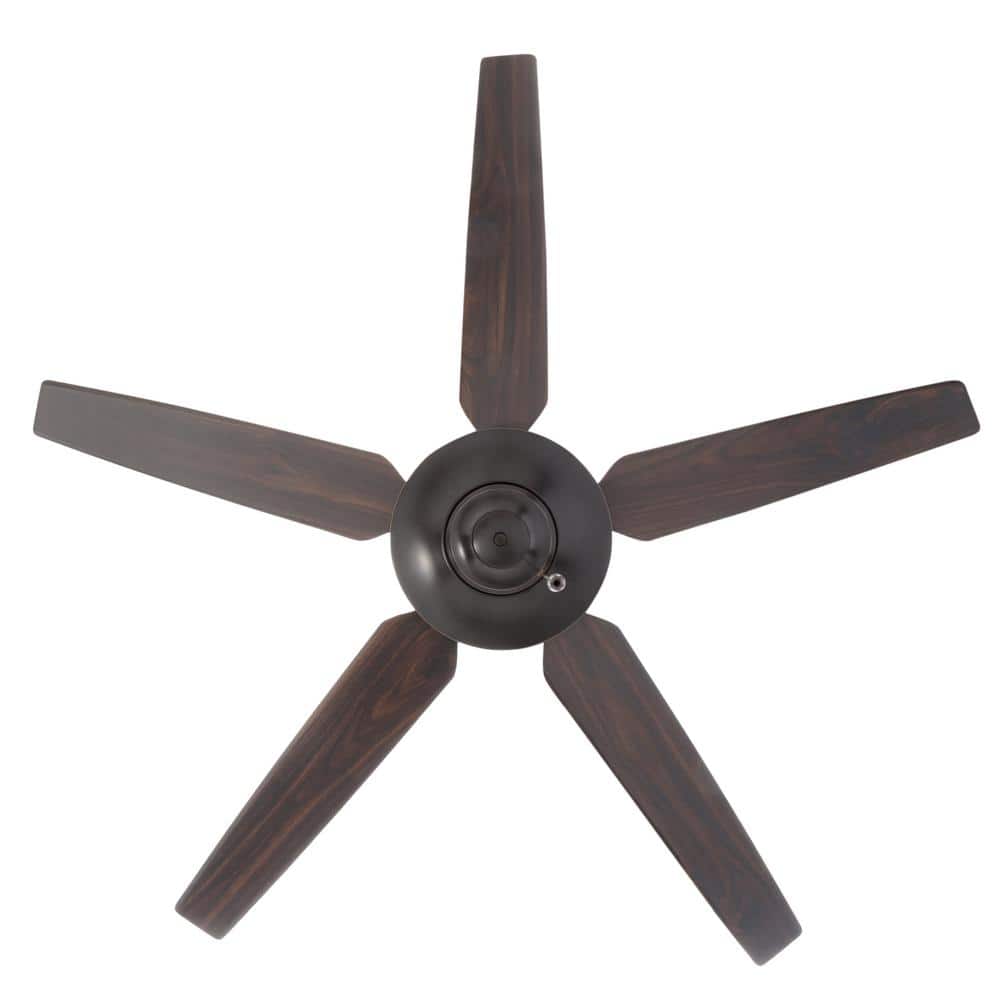 54" Antique Bronze Ceiling Fan with Reversible Wood Blades