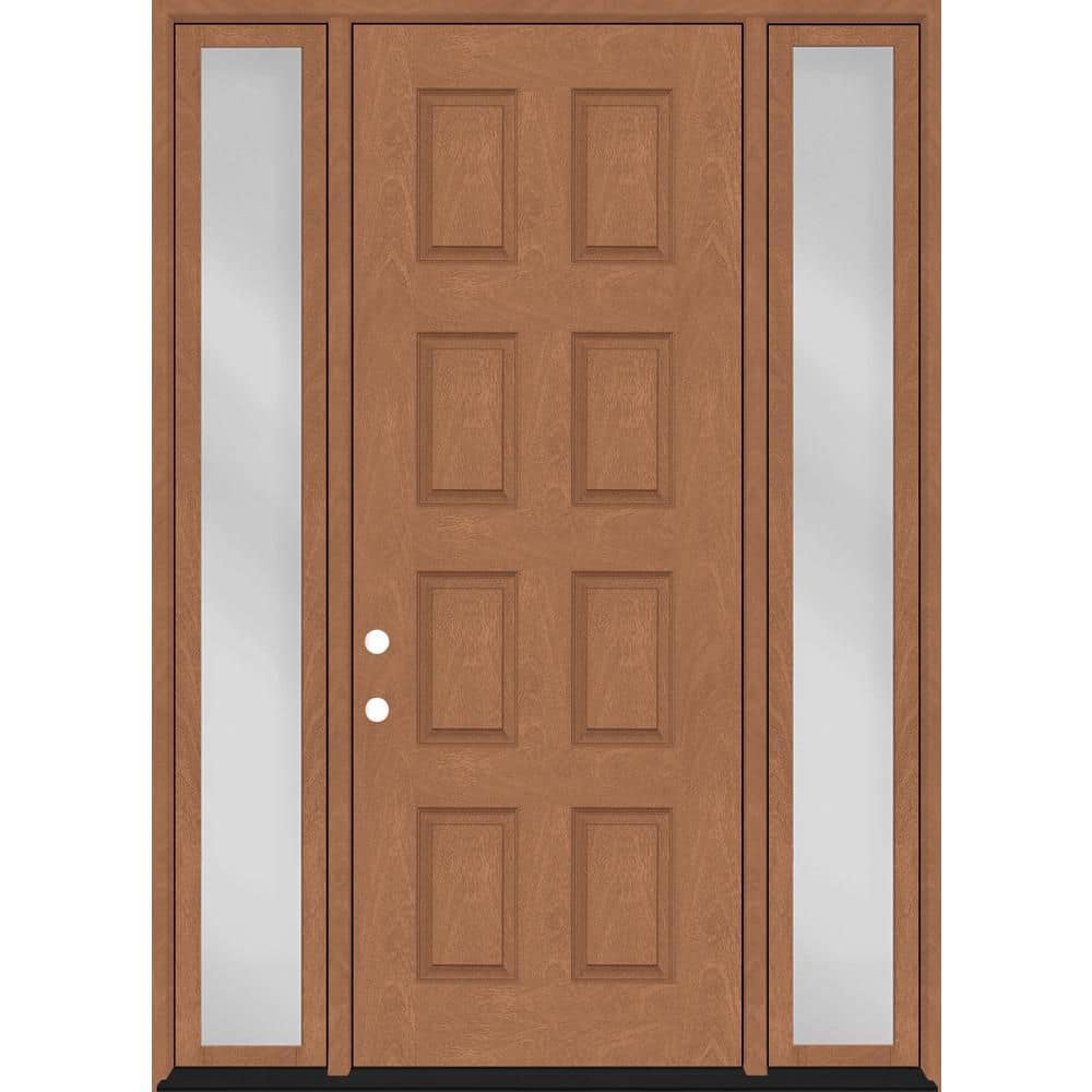 Regency 70 in. x 96 in. 8-Panel RHIS AutumnWheat Mahogany Fiberglass Prehung Front Door w/ 12 in. SLs w/ 6-9/16 Jamb price history on PriceWatchPro