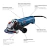 Bosch GWS10-450P 4-1/2" Amoladora Angular Ergonómica Con Interruptor De