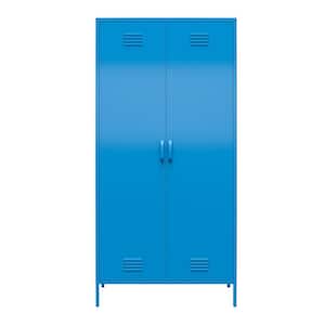 Cache Tall 2-Door Metal Locker Cabinet, Blue