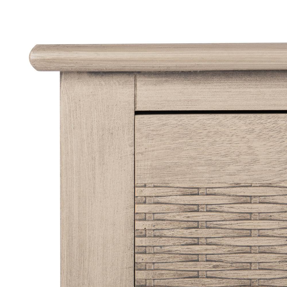 Greige Wood 2-Drawer Console Table with Storage