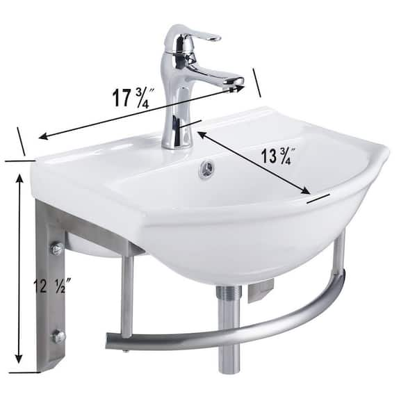 Wall Mount 27 Bathroom Sink, 3-hole