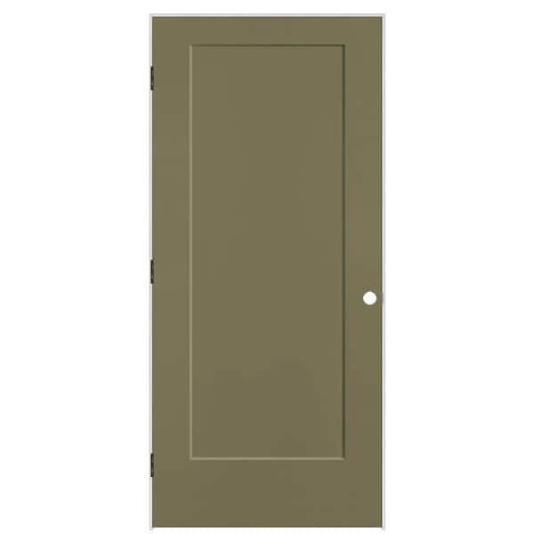 Masonite 36 in. x 80 in. 1-Panel Lincoln Park Right-Hand Solid Core Truly Olive Molded Composite Single Prehung Interior Door