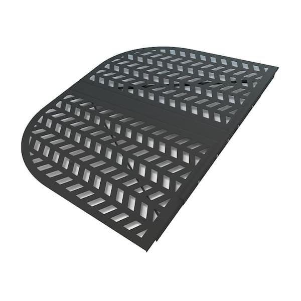 38in. x 64 in. x 3in. Decorative Window Well Covers Chevron Pattern Powder Coated Black D-Shaped Semi-Universal Fit