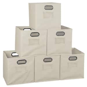 12 in. H x 12 in. W x 12 in. D Brown Fabric Cube Storage Bin 6-Pack