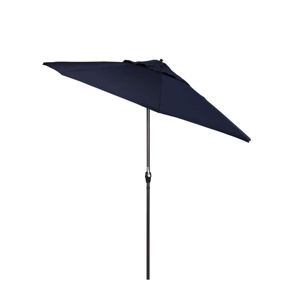 9 ft Navy Blue Sunbrella Aluminum Patio Umbrella with Crank and Tilt