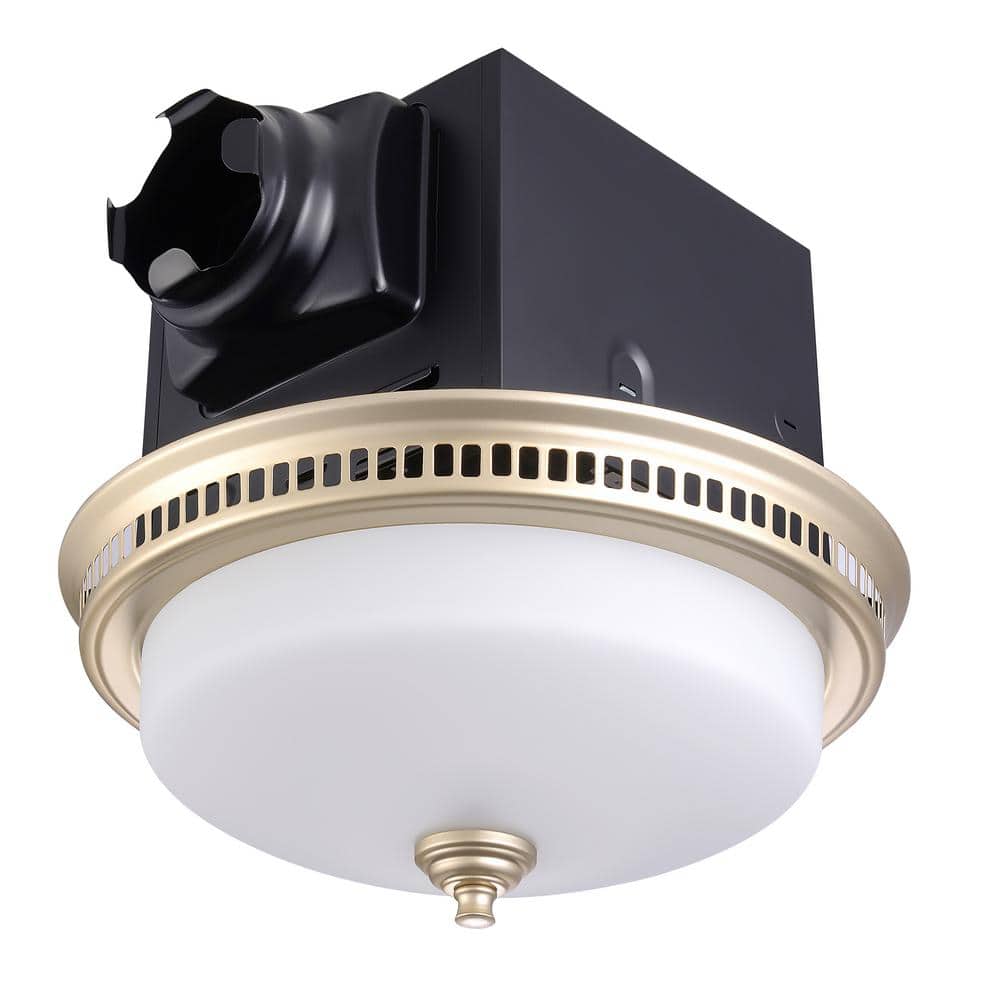 Bridge Fans LIFT BRIDGE KITCHEN & BATH Decorative Round Matte Gold 110 CFM Ceiling ...
