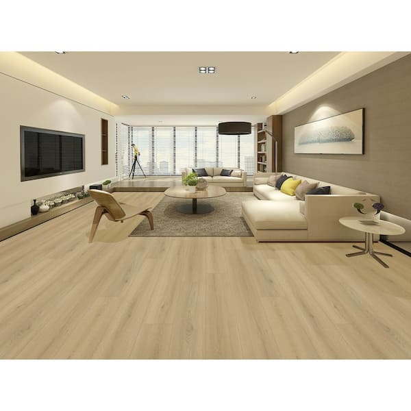 Mansion Aspen Oak EIR 12 mm T x 9.3 in. W Uniclic HDF AC5 Waterproof Laminate Wood Flooring (23.31 sq. ft. /case)