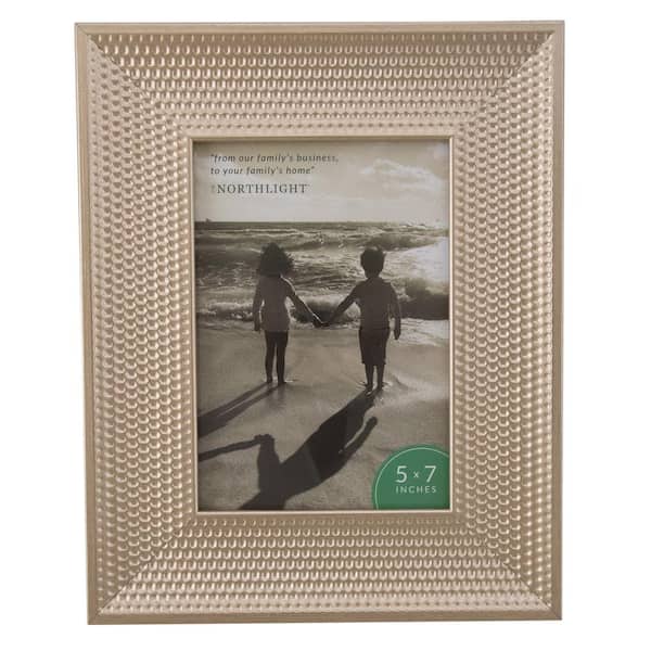 Northlight 10.25 in. Metallic Silver 5 in. x 7 in. Honeycomb Inspired Photo Picture Frame