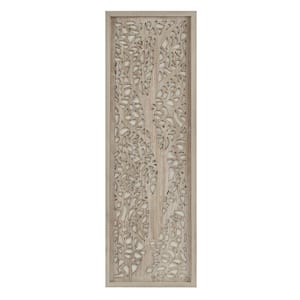 12 in. x 36 in. Laser Cut Tree Framed Panel Wall Decor, Rustic and Stylish Home Art by Emily Warne