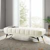 MODWAY Adept 60 In. Performance Velvet Bench In Ivory EEI-4241-IVO ...