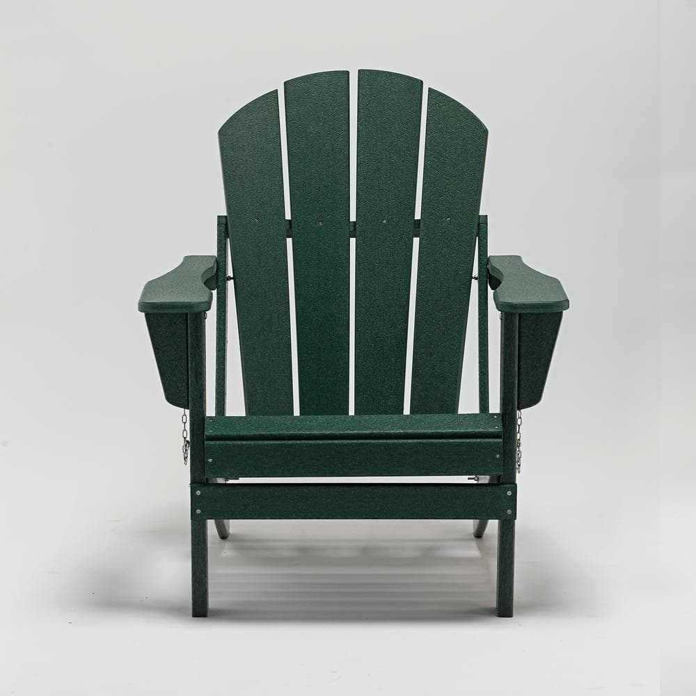 Classic Green Folding Plastic Adirondack Chair