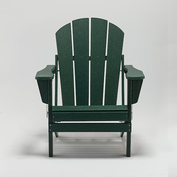 Unbranded Classic Green Folding Plastic Adirondack Chair