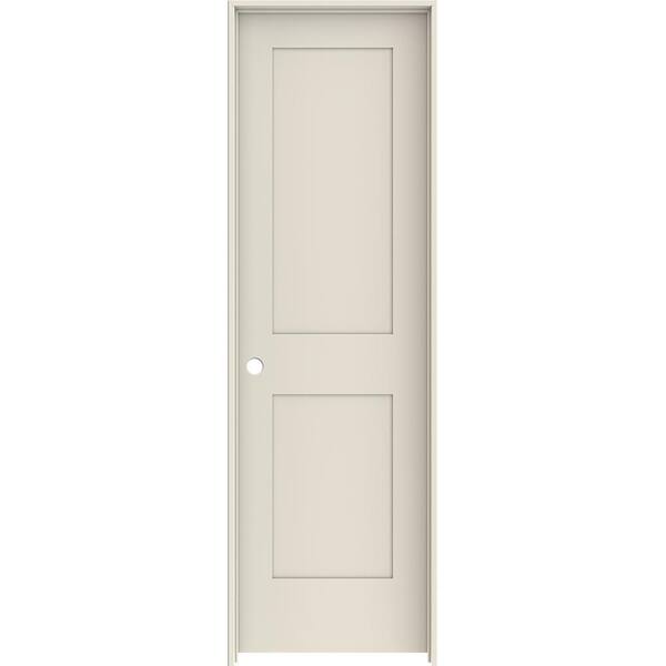 JELD-WEN 24 in. x 80 in. 2 Panel Shaker Right-Hand Primed Solid Core Wood Single Prehung Interior Door