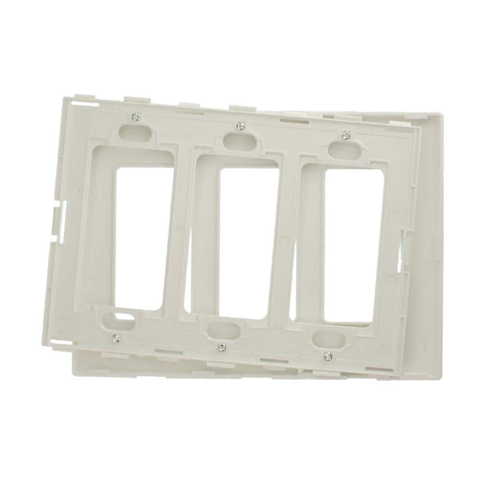 Leviton White 3-Gang Screwless Polycarbonate Wall Plate