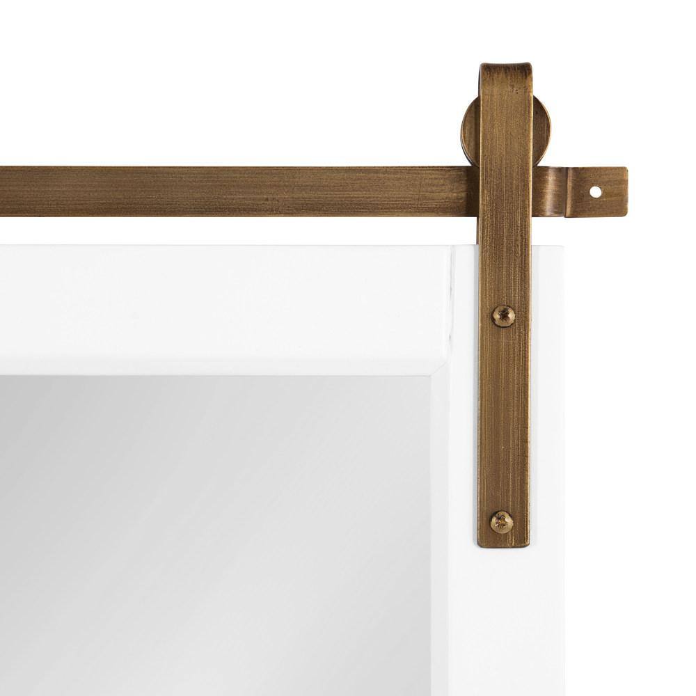 White and Gold Rectangular Wood Framed Wall Mirror