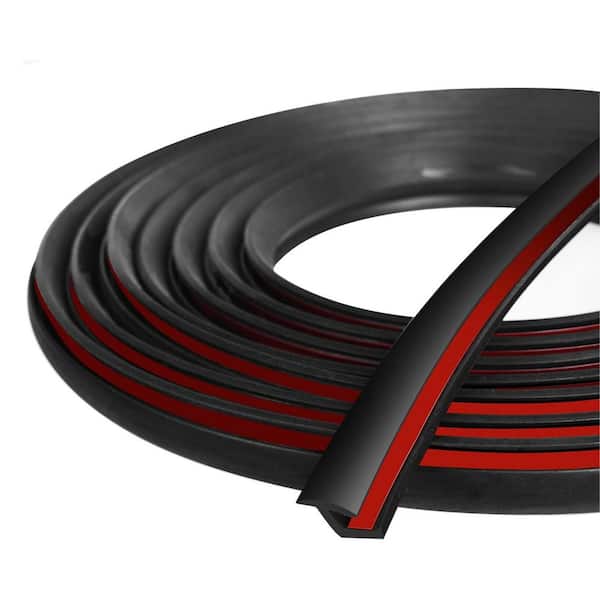 18 ft. x T-Style Rubber Seal Edge Trim feett EPDM Flexible Edging Black Universal Automotive Adhesive Tape Roll