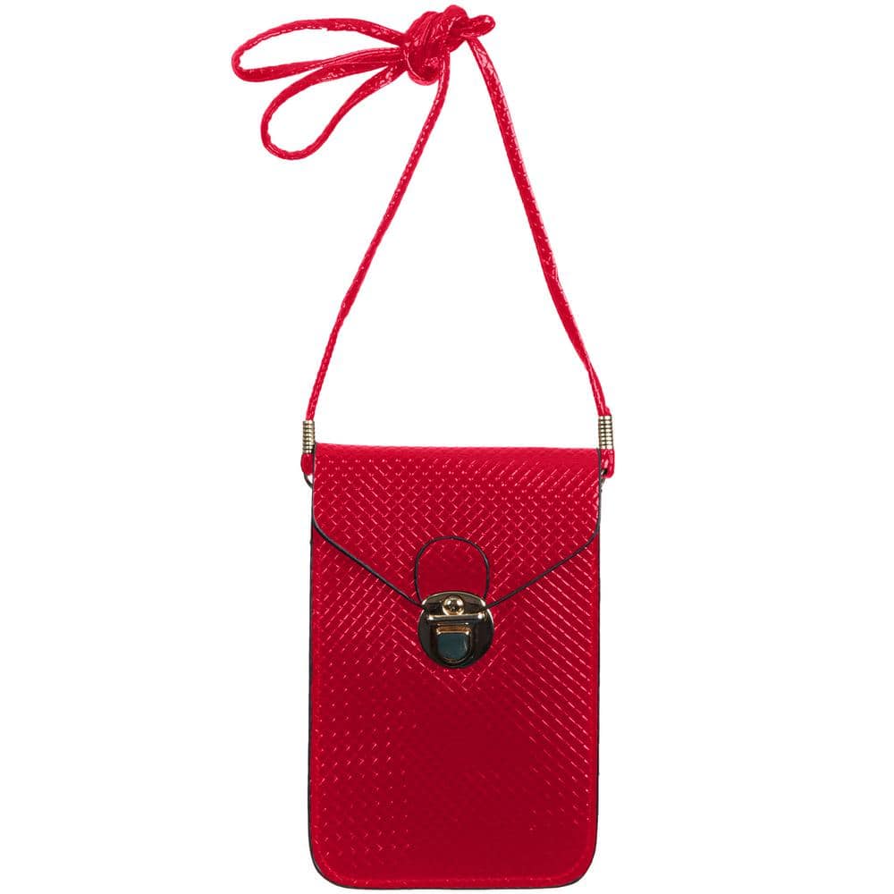 CHAMPS Champs Smartphone Sling Red PU Tote Bag 1010-RED - The Home Depot