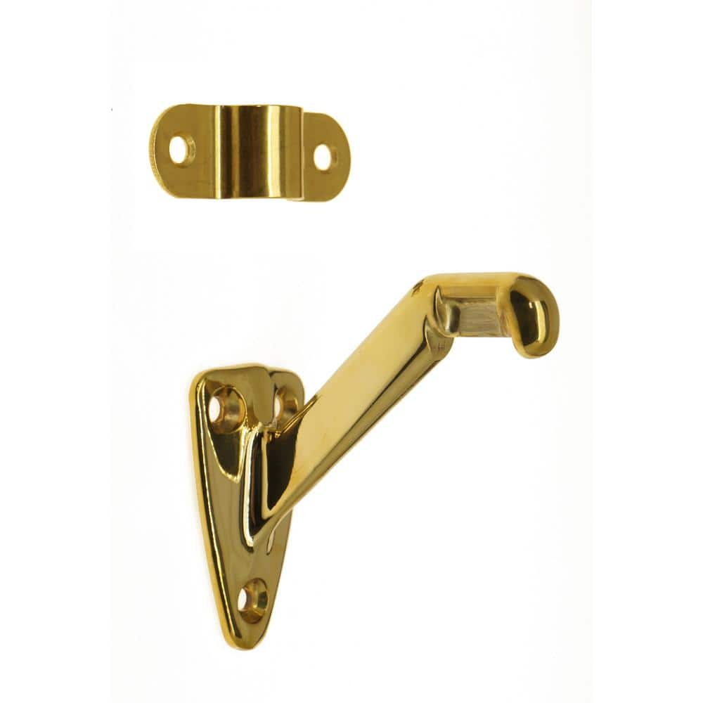 idh by St. Simons 3-1/4 in. Solid Brass Hand Rail Bracket in Polished ...