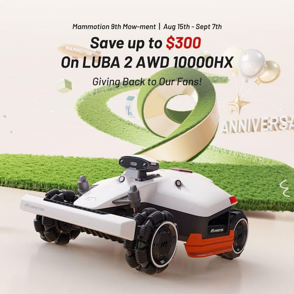 Luba 2 AWD 10000HX 15.8 in. Robot Lawn Mower (2.5 acre), Adjustable Cutting Height (2.2 in.-4 in.), UltraSense AI Vision