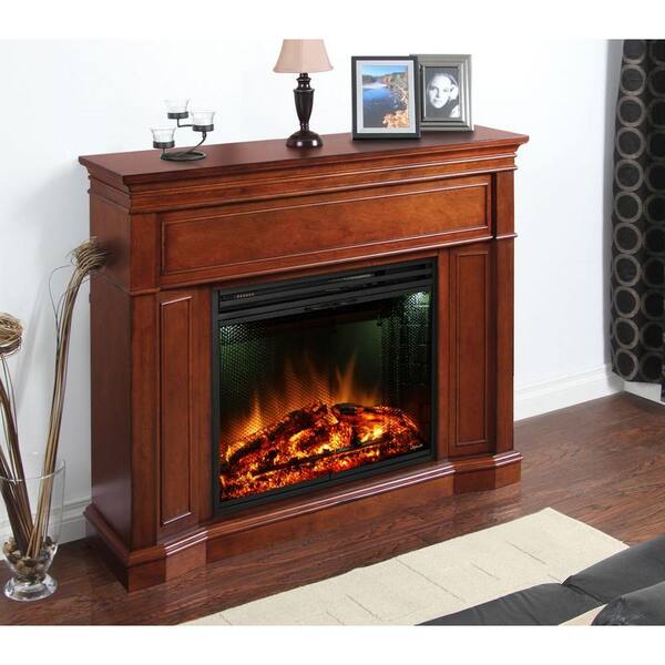 Greenway Arden 48.5 in. Electric Fireplace Mantel in Burnished Cherry