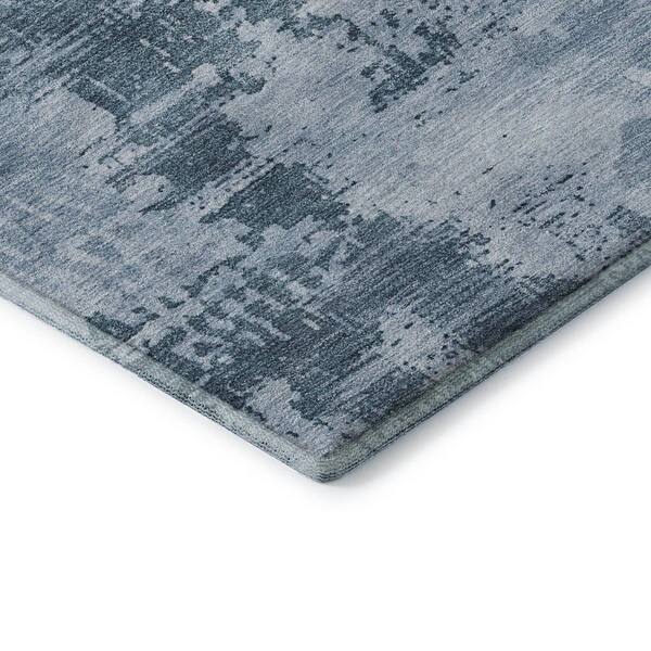 Mayfield Premium Machine Washable Abstract AMF1062 Denim 5 ft. x 7 ft. 6 in. Area Rug