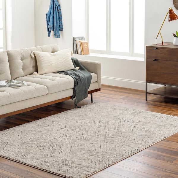Alder Taupe 5 ft. x 7 ft. Abstract Indoor Machine-Washable Area Rug