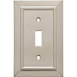 Classic Architecture Satin Nickel Antimicrobial 1-Gang Toggle Wall Plate (4-Pack)