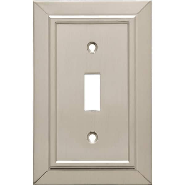 Franklin Brass Classic Architecture Satin Nickel Antimicrobial 1-Gang Toggle Wall Plate (4-Pack)